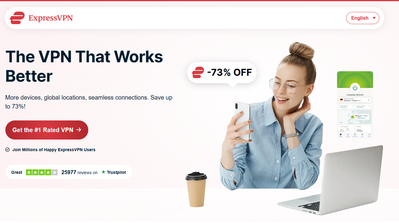 Page d'accueil ExpressVPN