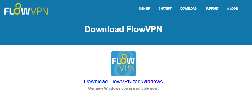 Écran inscription FlowVPN