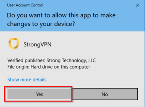 Connexion StrongVPN